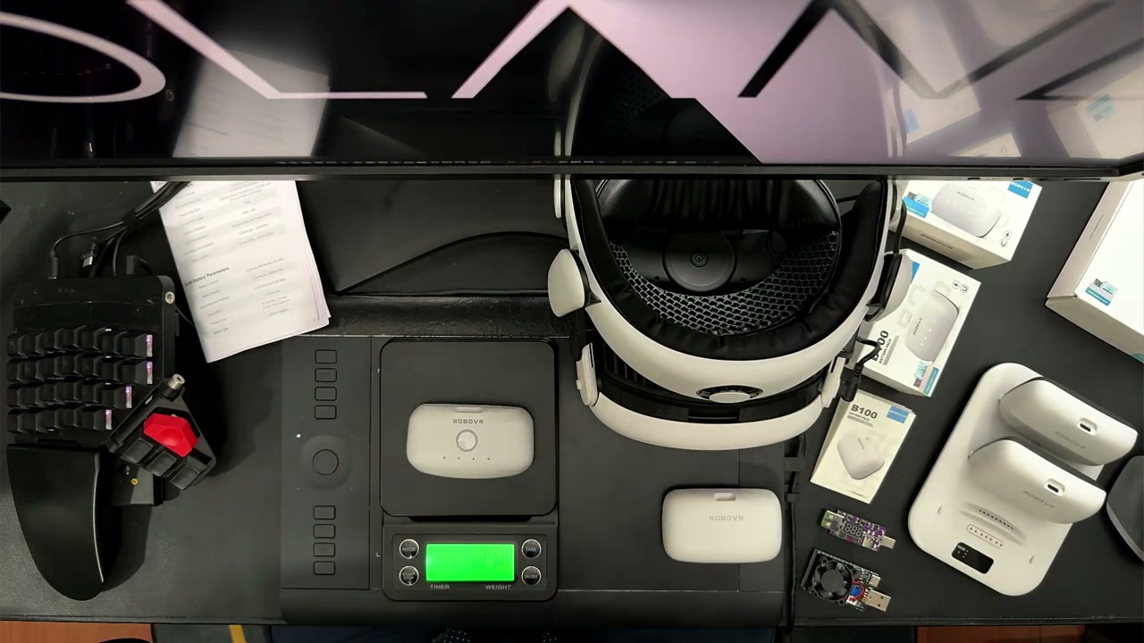 The S3 Pro battery on a digital scale during the weight test